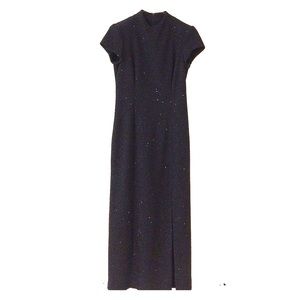 Sequined long black dress. Sequined long black dress.