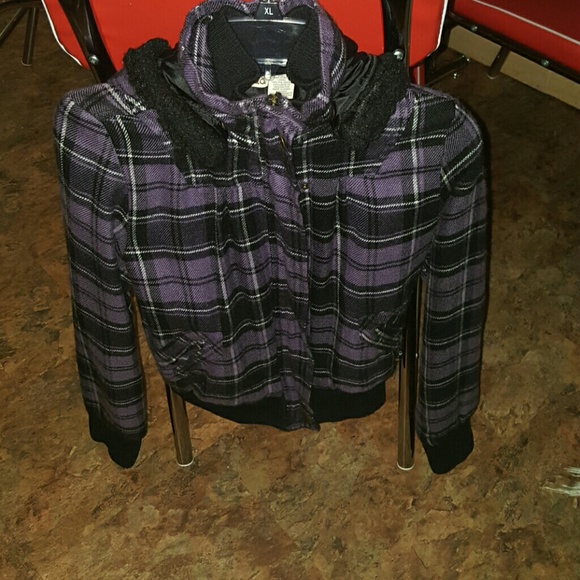 Purple, black, white stripe jacket - Picture 2 of 3