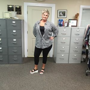 Black & white button up