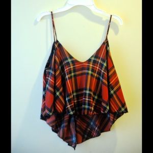Plaid Flowy Crop Top