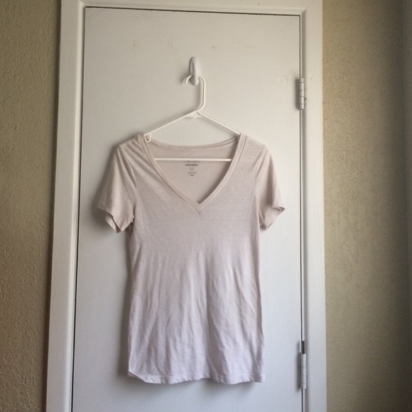 white v-neck top