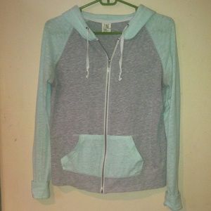 Blue/Grey Lightweight Zip Up Hoodie