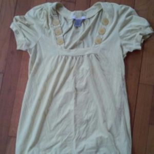 Lemon yellow buttoned top!