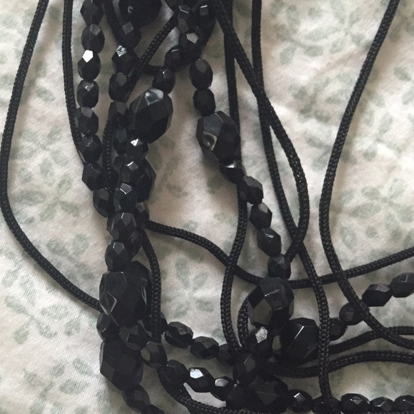 💫Black Beaded Cord Collar Necklace - Picture 4 of 4