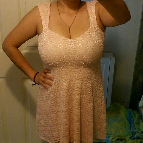 Pink lace dress