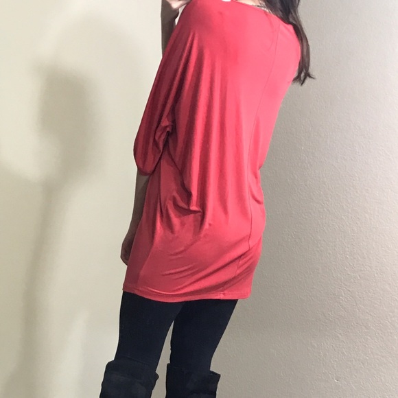 LAST M• Coral Embroidered Dolman Sleeves Tunic - Picture 4 of 4