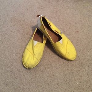 TOMS yellow canvas shoe