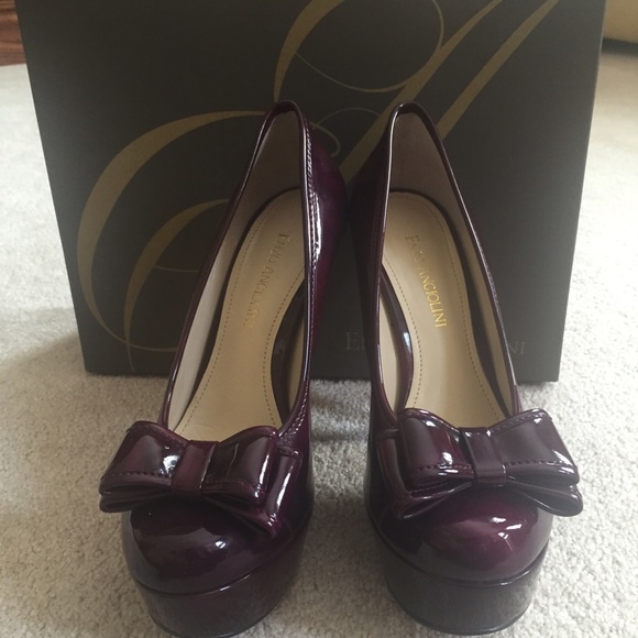 Enzo Angiolini Shoes - Enzo Angiolini Purple Patent Bow Pumps