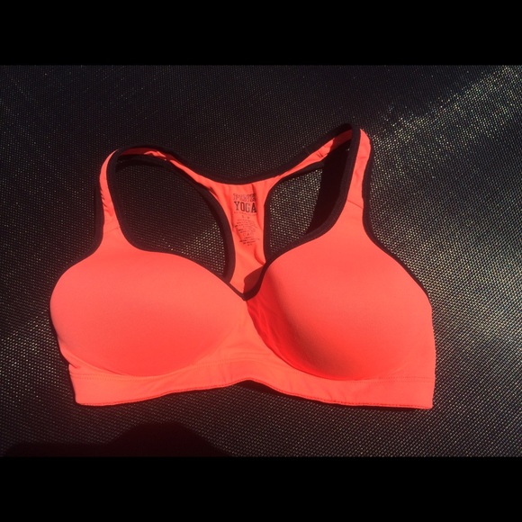 Orange push up yoga sports bra Pink