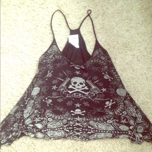 Punk black and white tank top