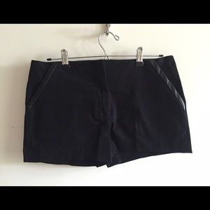 Black Sanctuary Shorts with leatherette accents