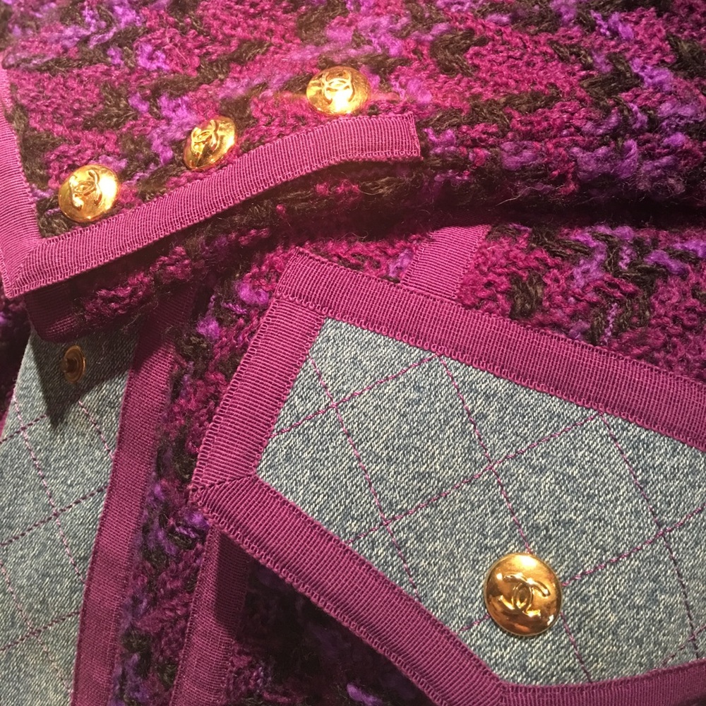 Chanel Jean and Purple Tweed Jacket - Picture 5 of 8