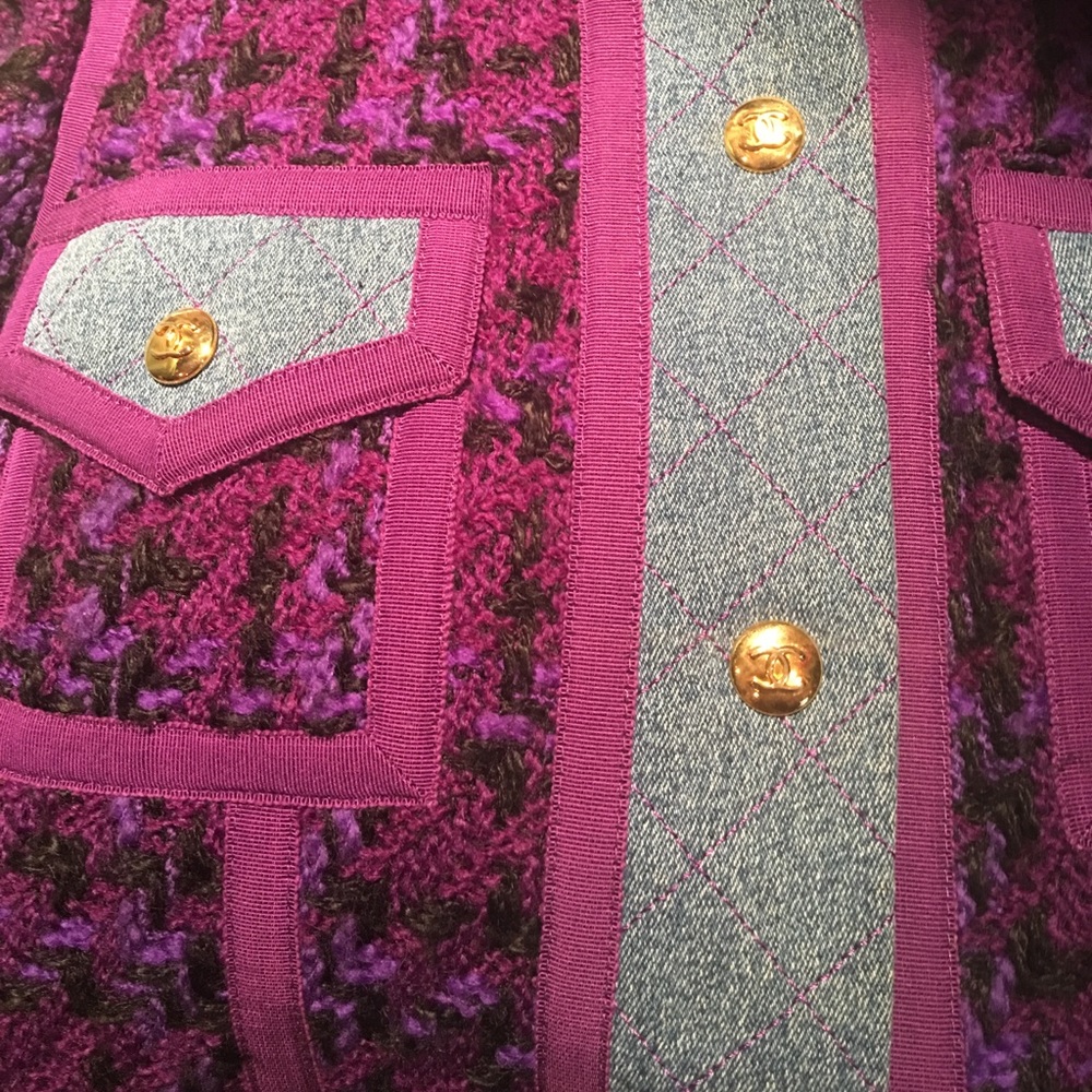 Chanel Jean and Purple Tweed Jacket - Picture 7 of 8