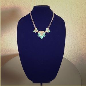 BOGO!!! Handmade Aqua & Silver Statement Necklace