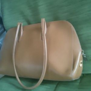 Leather handbag-tan color