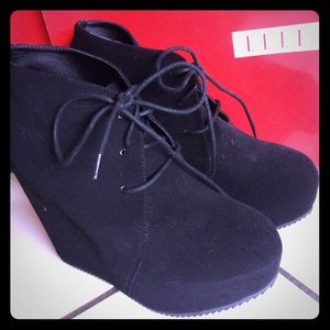 Elle wedge heel booties size 10