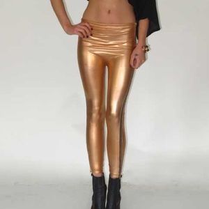 AA bronze high waist disco pants