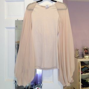 Millau LF Cream Dress Drape Sleeves