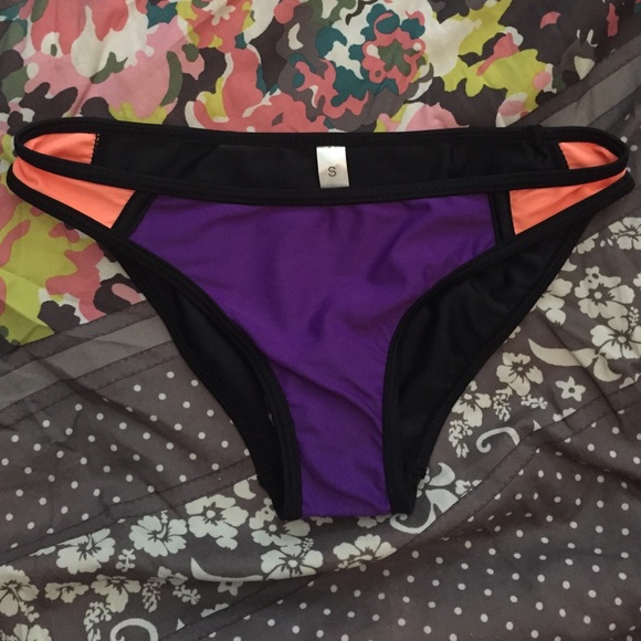 NWOT  neon zip up bikini set cheeky - Picture 3 of 4