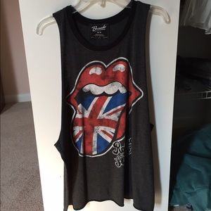 Dark grey Rolling Stones razorback muscle tank