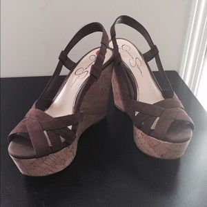 Jessica Simpson Wedge Sandals - Chocolate
