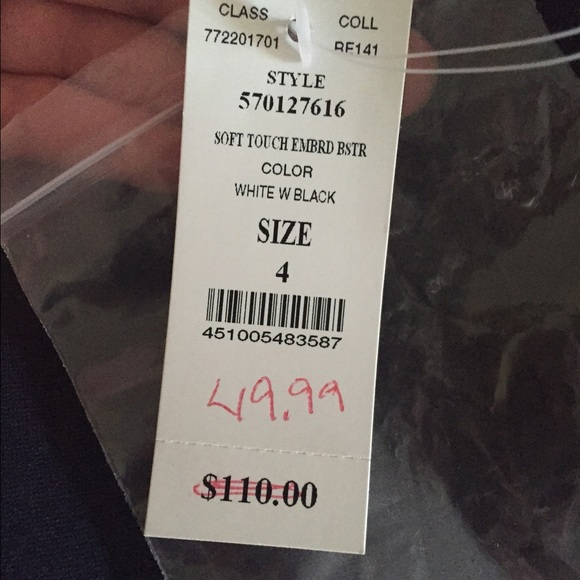 EMBROIDERED PONTE BLACK AND WHITE BUSTIER570127616 - Picture 3 of 4