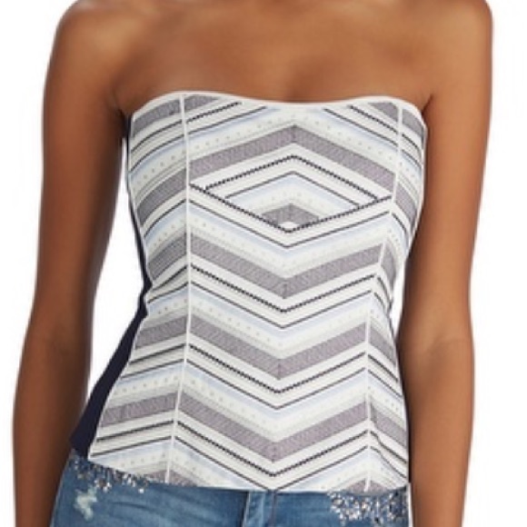 EMBROIDERED PONTE BLACK AND WHITE BUSTIER570127616 - Picture 4 of 4