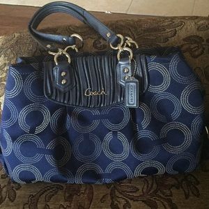 Coach blue canvas purse