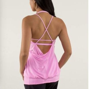 lululemon pink flow and go tank