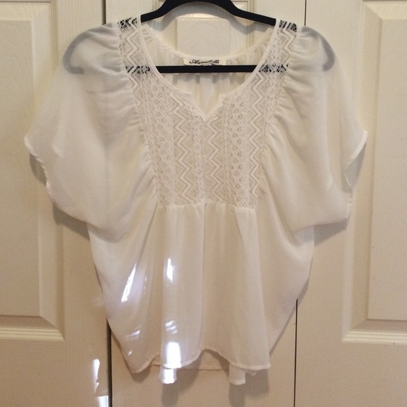 Adorable white sheer top
