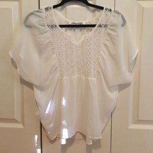 Adorable white sheer top