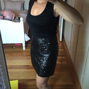 Black dress with sequences bottom