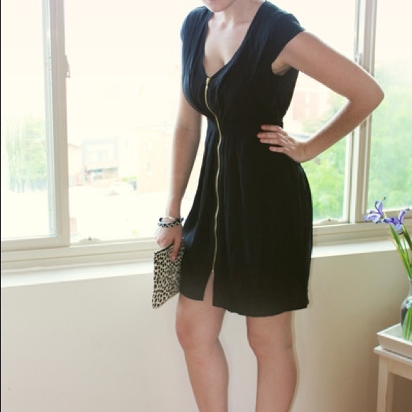 NWT Black zipper dress
