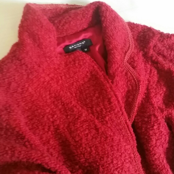 **SOLD** Red Wide Sleeve Boucle Jacket - Picture 4 of 4