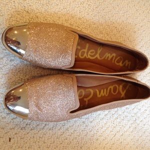 Sam Edelman Gold Sparkle Loafers