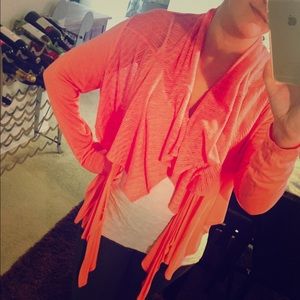 Anthropologie pink cardigan shawl