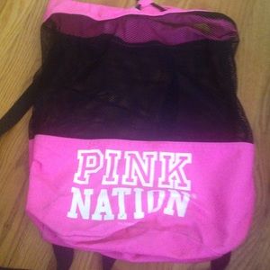 PINK mesh backpack