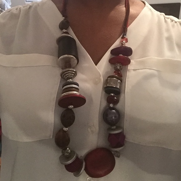 Eclectic wooden necklace