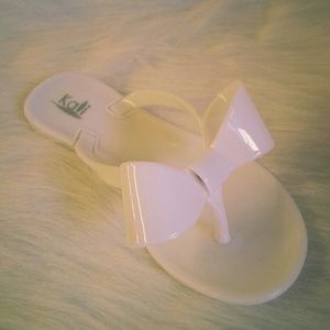 White Ribbon Sandals