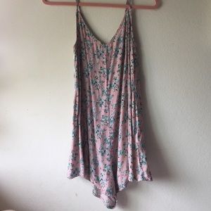 Floral pink romper