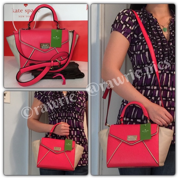 kate spade Handbags - New Kate Spade pink beige leather laurel Satchel