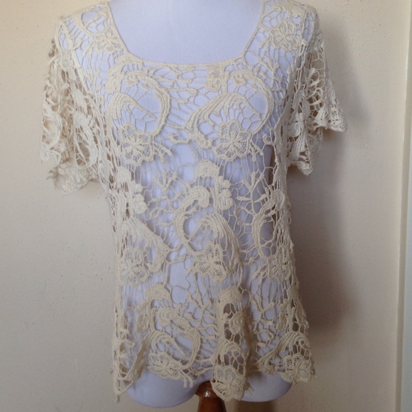 Tops - Ivory Crochet Top