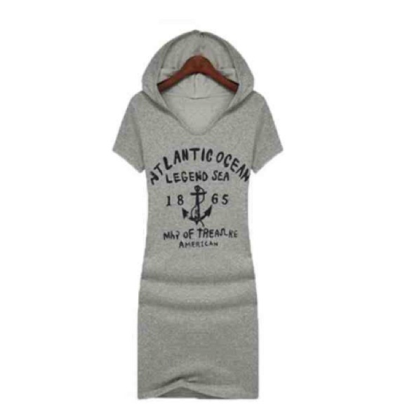 🇺🇸4th of July Sale 🇺🇸Hooded Letter Print Dress