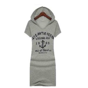 🇺🇸4th of July Sale 🇺🇸Hooded Letter Print Dress