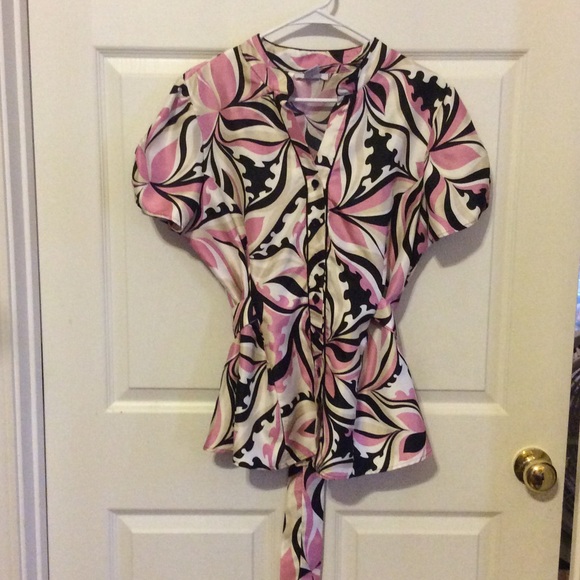 Dress Barn Tops - Beautiful short sleeve blouse with tie in back