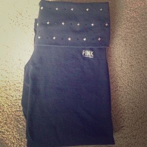 VS pink studded cropped yogas