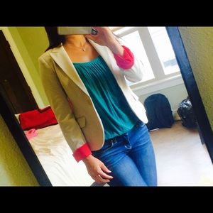 Express 1 button beige Suit blazer