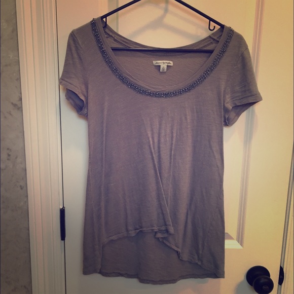 Gray beaded top