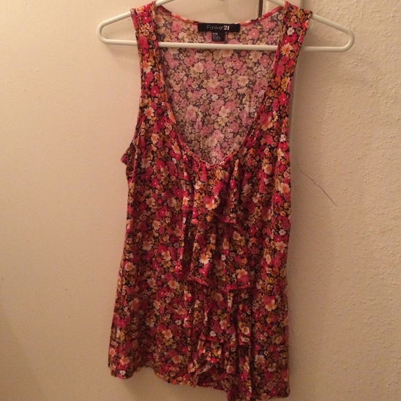 FOREVER 21 floral pattern tank top