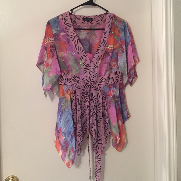 Flowy spring blouse with sequins - Picture 1 of 1